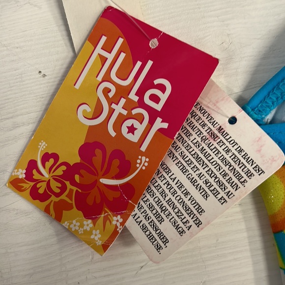 NWT Hula Star Blue Hibiscus Triangle Bikini Kids - Picture 6 of 7